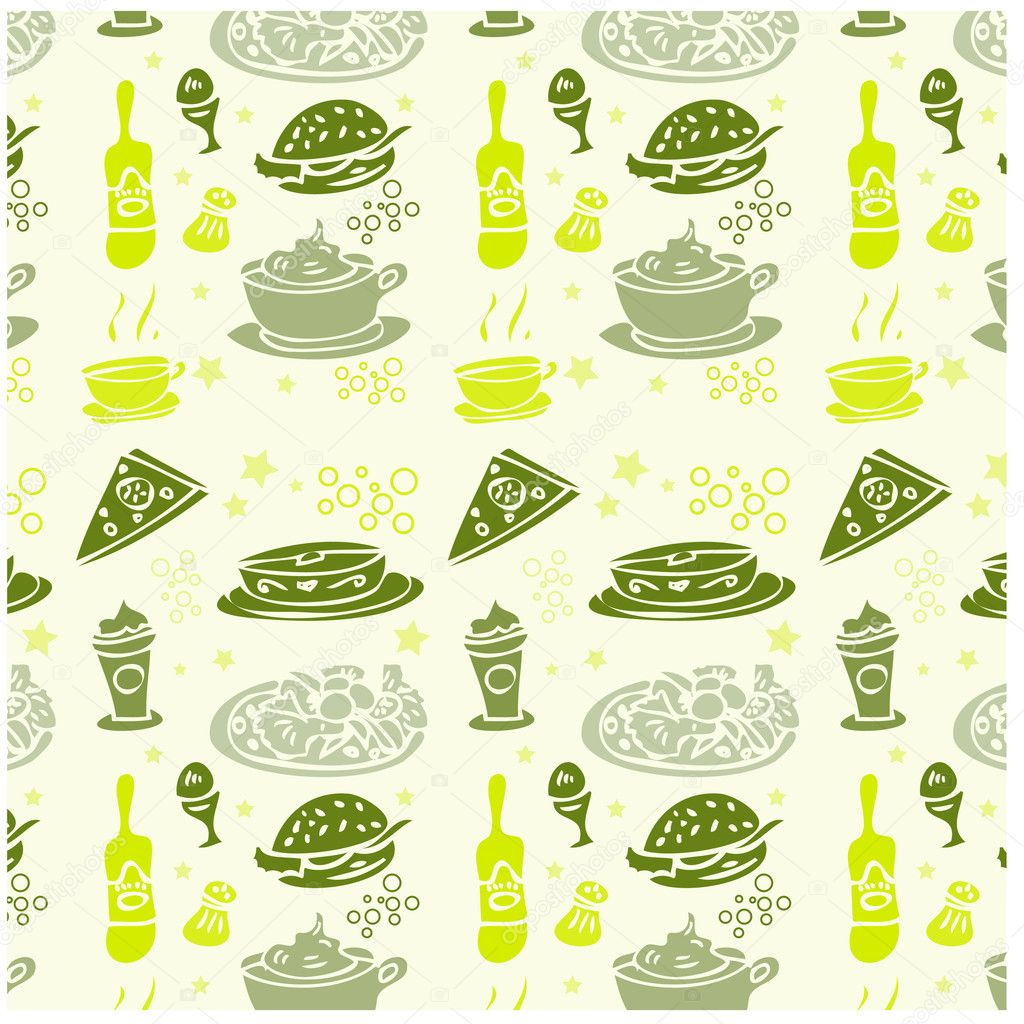 Food pattern fabric seamless
