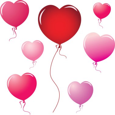 Heart shape balloons clipart