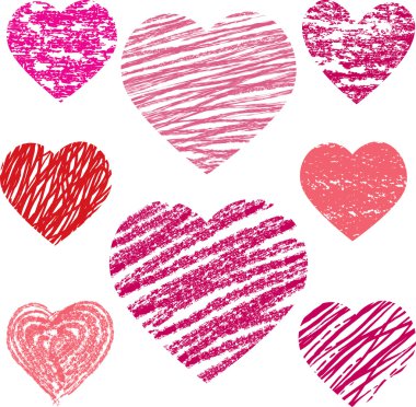 Abstract vector hearts set clipart