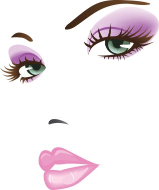 Beauty girl face clipart