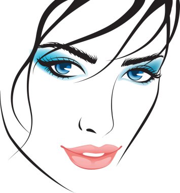 Beauty girl face. design elements clipart