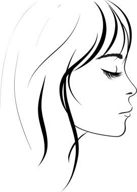 Beauty girl face clipart