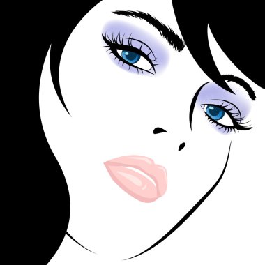 Beauty girl face clipart