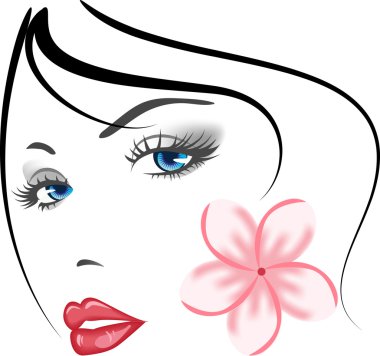 Beauty face girl clipart