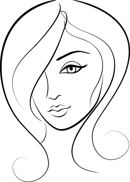 Beauty face girl portrait — Stock Vector