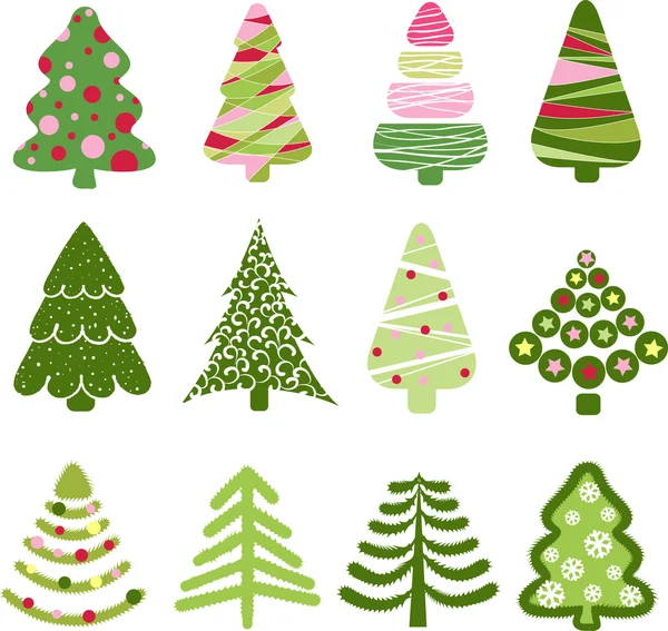 Vánoční sada strom. prvky pro design — Stockový vektor