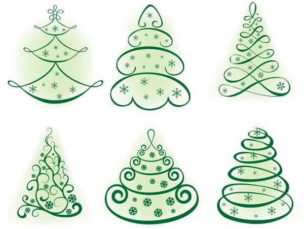 Weihnachtsbaum aufgestellt. Elemente für die Gestaltung — Stockvektor