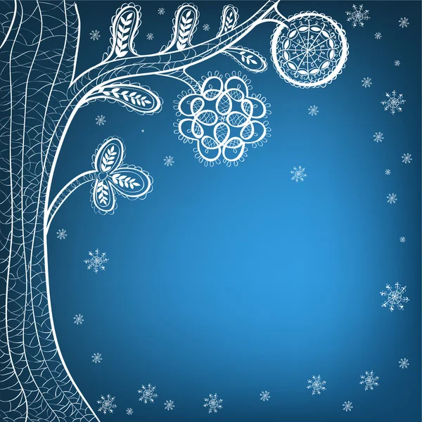 Abstraktní modré pozadí vánoční strom — Stockový vektor