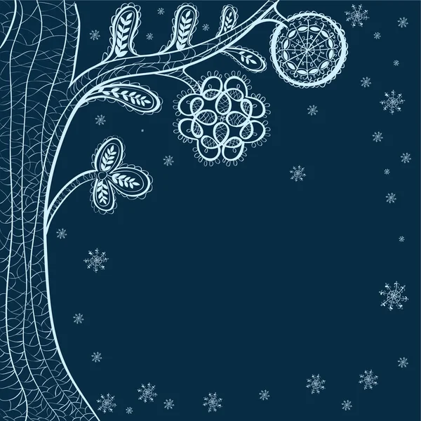 抽象蓝色圣诞节树背景 — 图库矢量图片