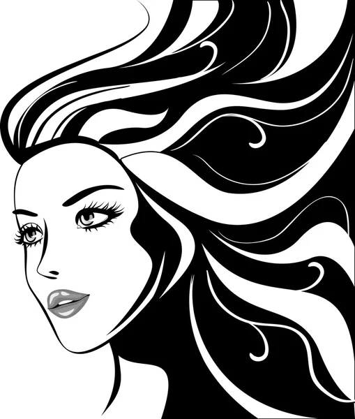 Glamour meisje met zwarte haren — Stockvector