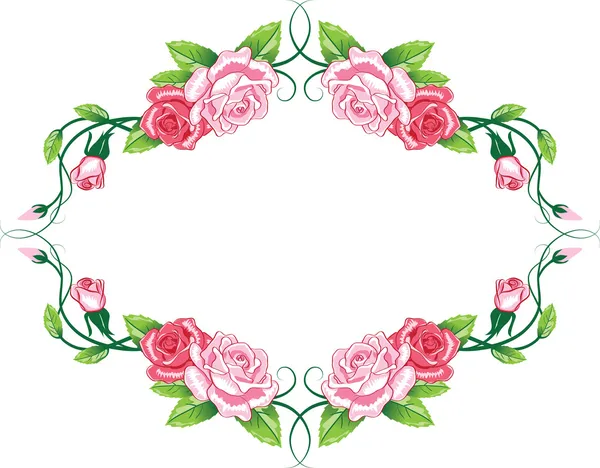 Saludo tarjeta rosa floral — Vector de stock