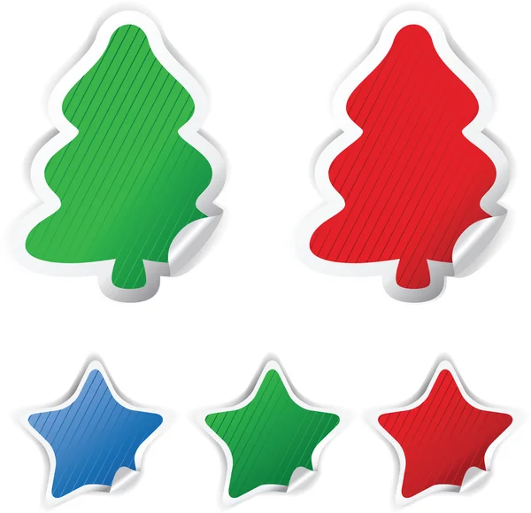 Set de pegatinas vector de Navidad — Archivo Imágenes Vectoriales