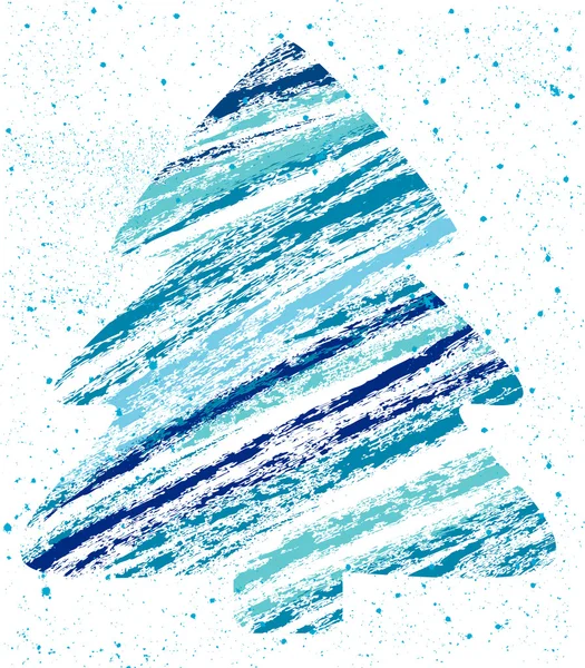 Dessin abstrait à la craie d'arbre de Noël — Image vectorielle