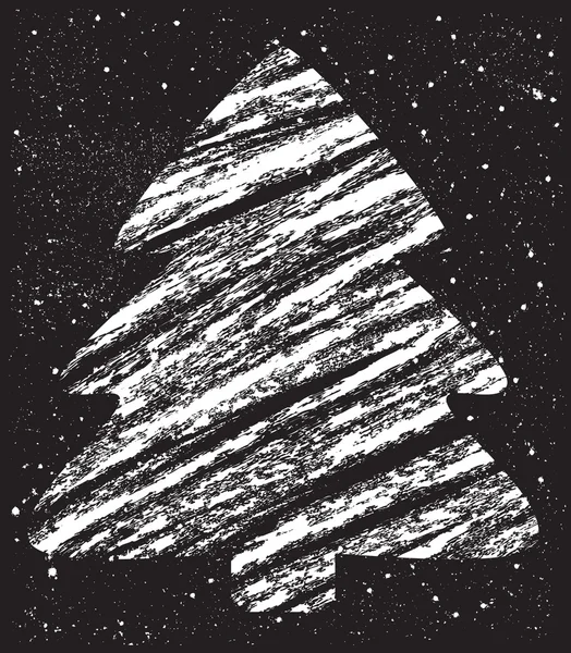 Desenho de giz de árvore de natal abstrato —  Vetores de Stock
