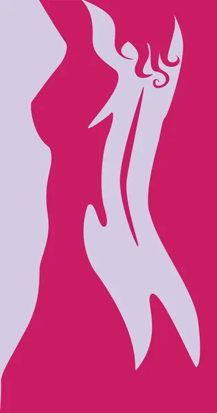Vackra konstverk naken kvinna siluett — Stock vektor