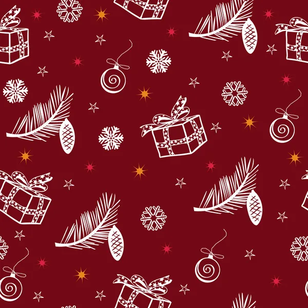 无缝矢量圣诞节背景 — 图库矢量图片