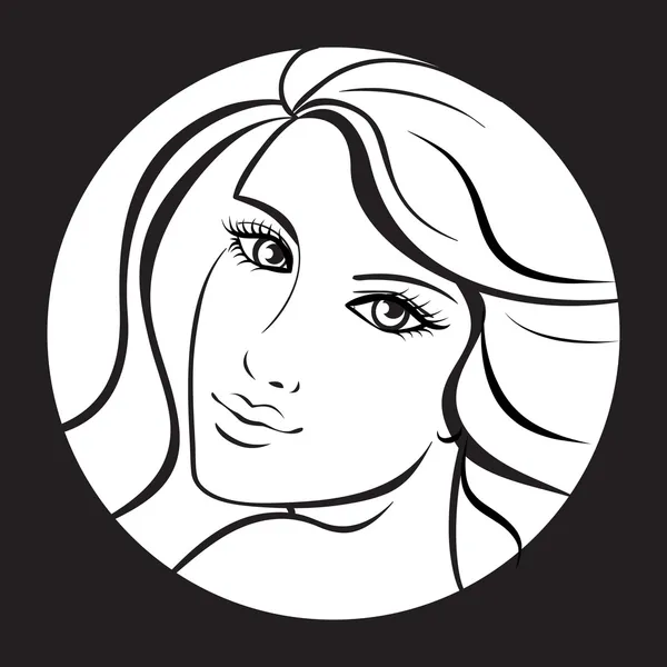 Schoonheid meisje gezicht. kunst werk vectorillustratie — Stockvector