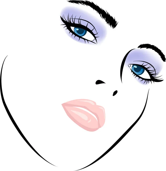 Beauty girl face. Art vector work illustration — Stock Vector