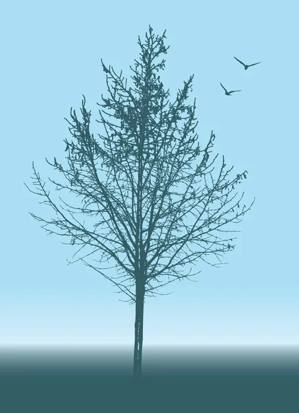Абстрактный силуэт дерева — стоковый вектор