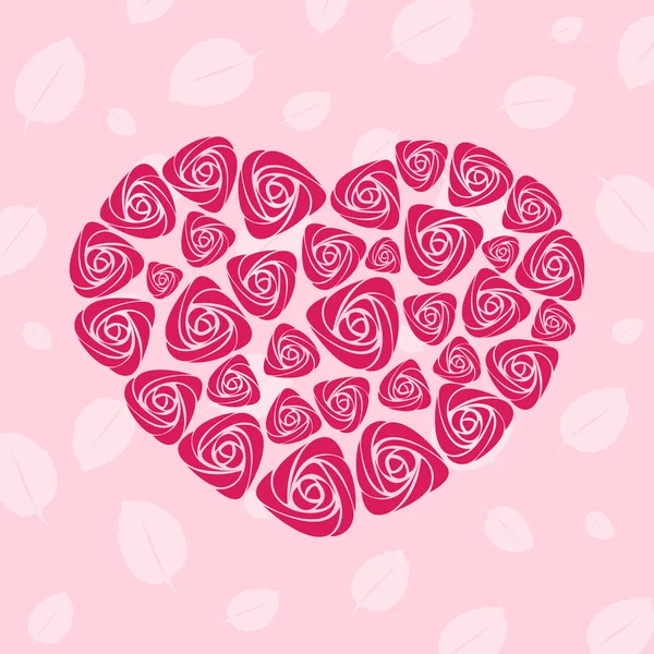 Valentine rose hart kaart — Stockvector