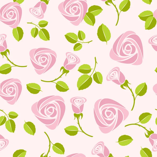 Fondo de vector de rosa floral sin costuras — Archivo Imágenes Vectoriales