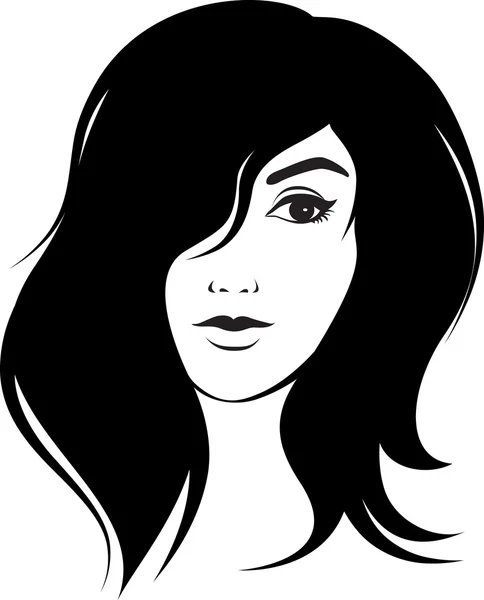 Belle fille avec une coupe de cheveux mignonne — Image vectorielle