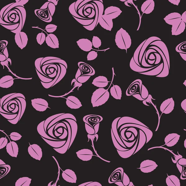Nahtlose florale Rose Vektor Hintergrund — Stockvektor