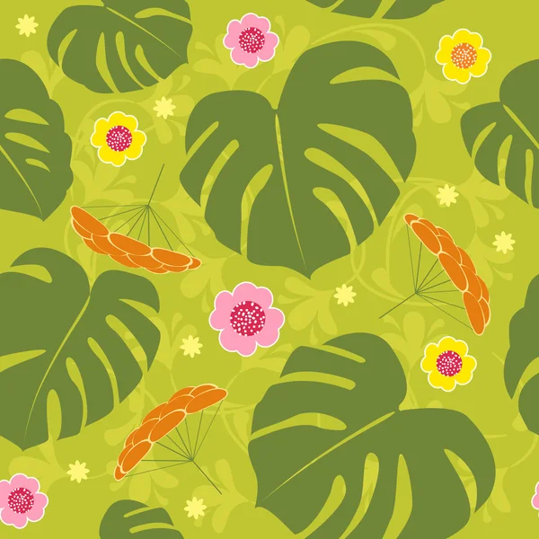 Tropical fond vecteur floral sans couture — Image vectorielle