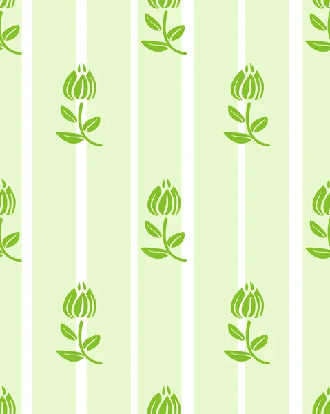 Carta da parati floreale verde chiaro floreale — Vettoriale Stock