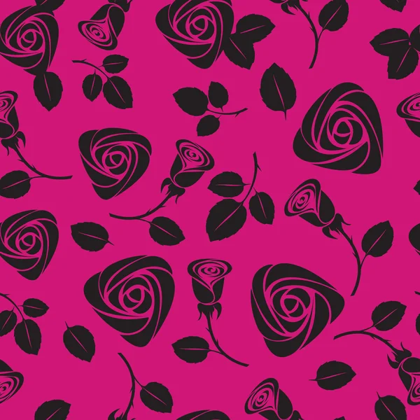 无缝紫色花卉玫瑰矢量背景 — 图库矢量图片