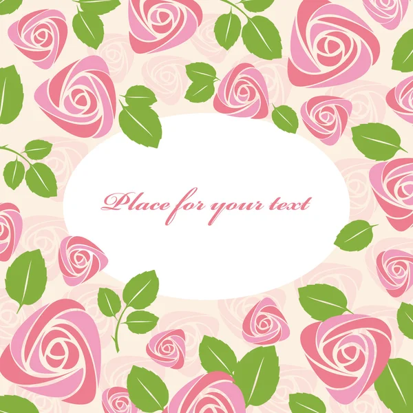 Blommor rosor gratulationskort — Stock vektor