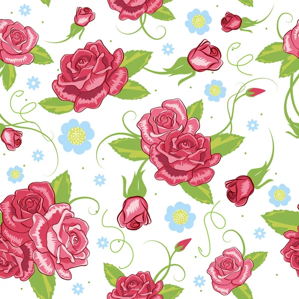Vector rose seamless background — Stock Vector