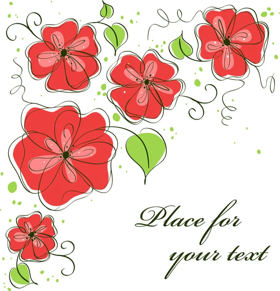 Cartão de flores abstrato — Vetor de Stock