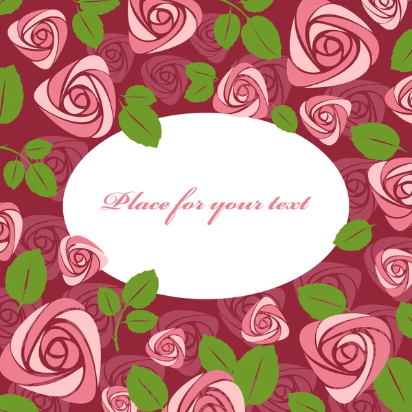 花卉玫瑰贺卡。矢量彩色插图 — 图库矢量图片