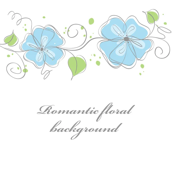 Lindo fondo de tarjeta floral azul. ilustración vectorial — Vector de stock