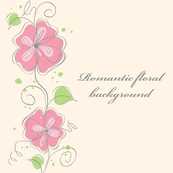 Carino sfondo carta floreale rosa. illustrazione vettoriale — Vettoriale Stock