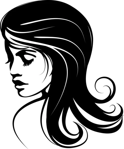 Гламур дівчина з чорними волоссям — стоковий вектор