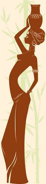 Stilize girl.vector Afrikalı illüstrasyon — Stok Vektör