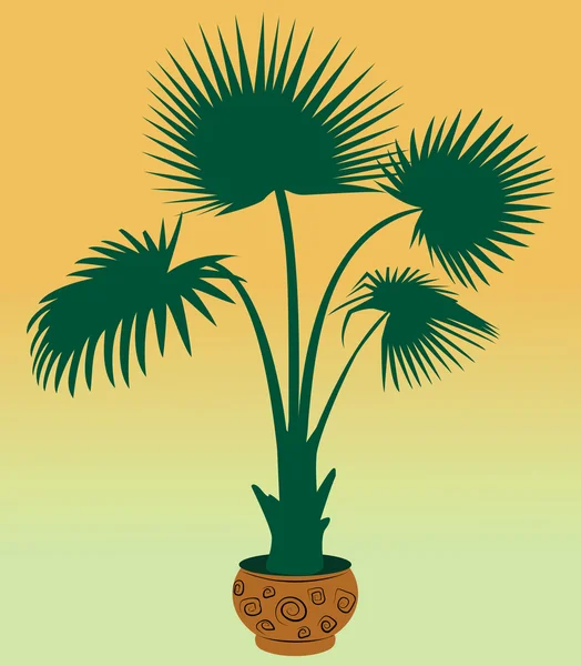 Gröna silhuett palm bakgrund — Stock vektor