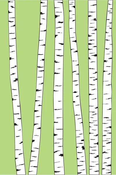 Birch tronco árvores fundo — Vetor de Stock