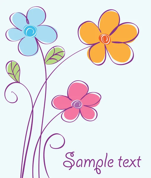 Carte florale mignonne — Image vectorielle