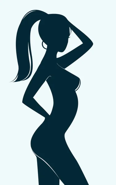 Beauty girl silhouette — Stock Vector
