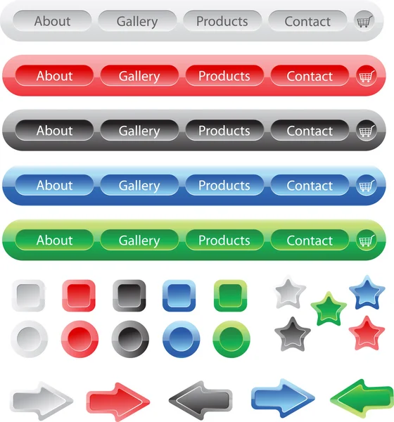 Ensemble de boutons web — Image vectorielle