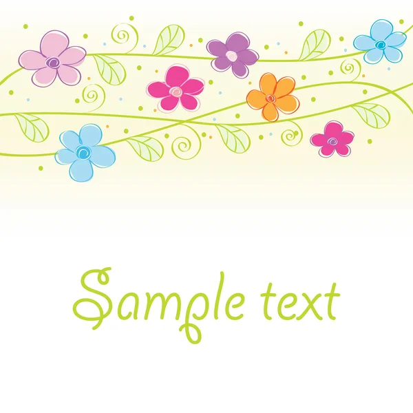 Χαριτωμένο floral κάρτα — Διανυσματικό Αρχείο