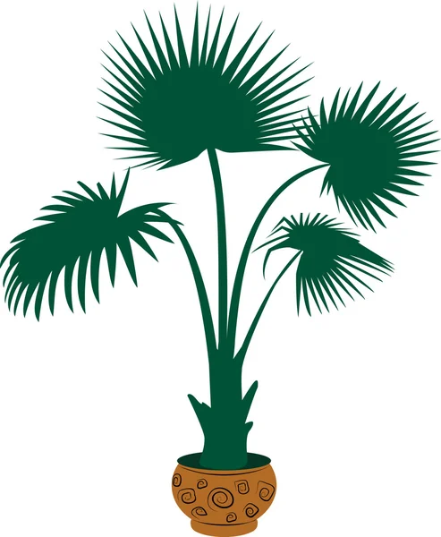 Groene silhouet palm. abstracte kleurrijke vector — Stockvector