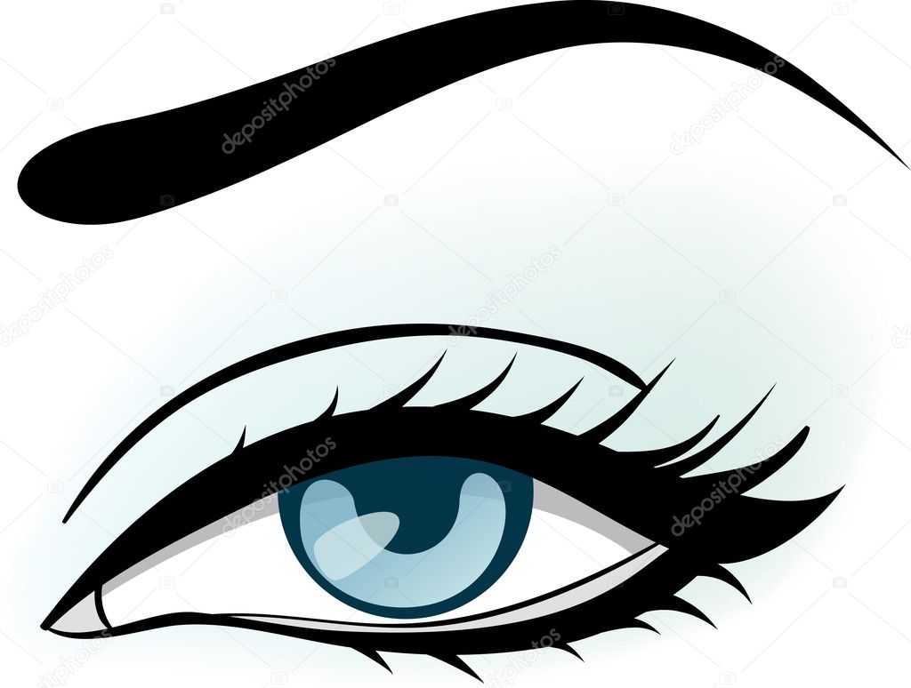 Woman blue eye illustration