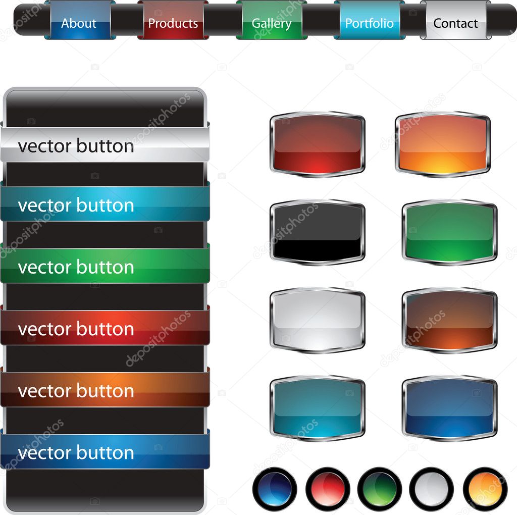 Web design frame buttons vector set