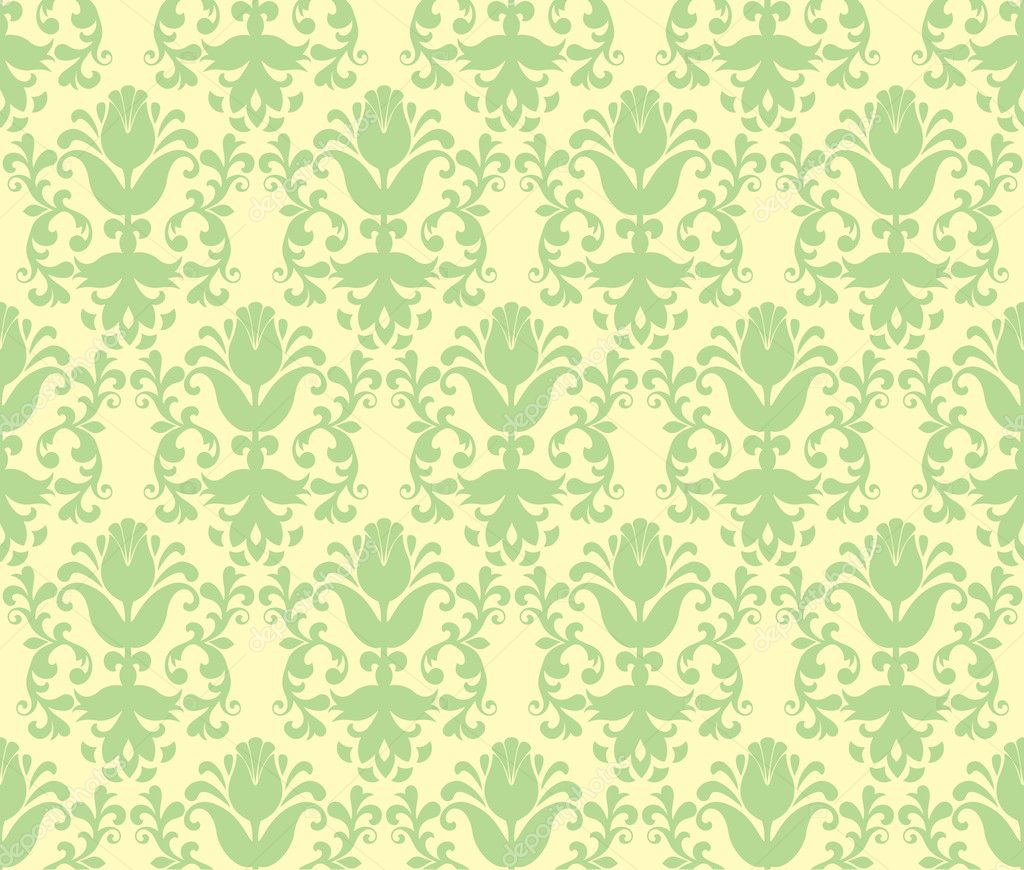 Loral light green floral wallpaper — Stock Vector © ColorValley #5419741