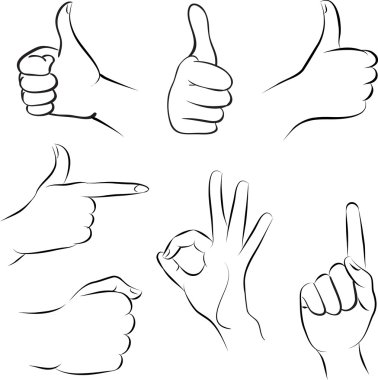 The cartoon abstract set hands clipart