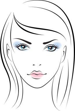 Beauty face girl. Vector clipart